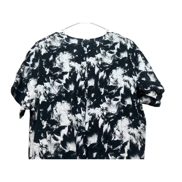 Whistles Hannah Suki Floral Abstract Tunic Dress Women 8 Black White Knee Length - Picture 9 of 16